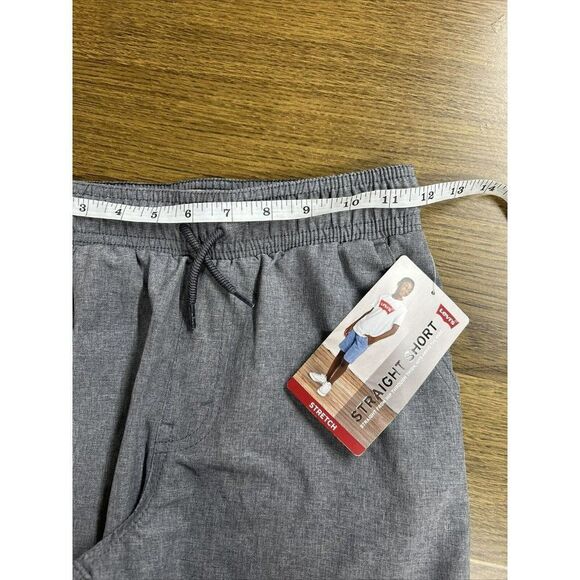 New Levi's Pull on Drawstring Shorts Straight‎ Small Gray - Picture 5 of 11